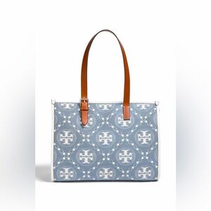 NWOT Tory Burch T Monogram Denim Ella Tote